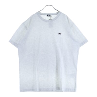 LAX Tee フロッキーロゴプリント 半袖Tシャツ クルーネックカットソー グレー Sランク