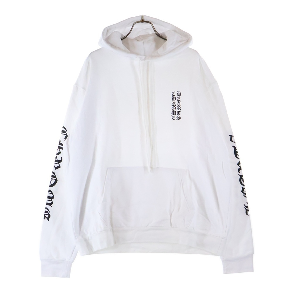 SWTSHRT PLVR バーティカルロゴ 袖プリントプルオーバースウェットパーカー フーディ ホワイト Aランク