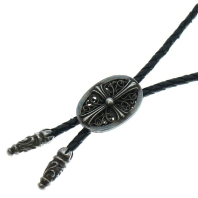 BOLOTIE OVALTINY タイニークラシックオーバルクロス ループタイ シルバー/ブラック BCA209 Bランク