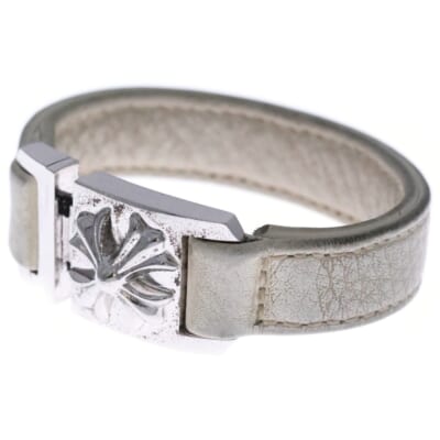 HARNESS CLASP ハーネスクラスプ レザーブレスレット ホワイト/シルバー Bランク