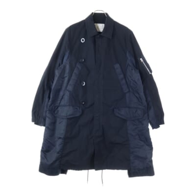 19AW ミリタリージャケット ドッキング オックスフォード コート ブラック 19-02069M Bランク