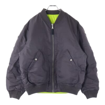 Reversible blouson リバーシブル ブルゾン ダウンジャケット 中綿 グレー/グリーン A10673 Bランク