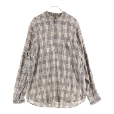 25AW レーヨンプルオーバーチェックシャツ ブラウン UC2E4402-3 Bランク