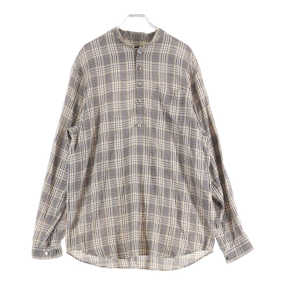 25AW レーヨンプルオーバーチェックシャツ ブラウン UC2E4402-3 Bランク