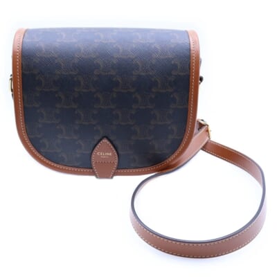 トリオンフ フォルコ ミディアムバッグ ショルダーバッグ ブラウン Aランク