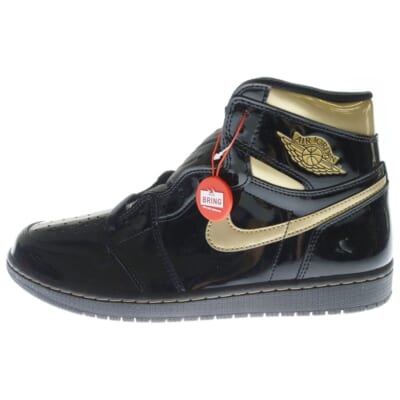 AIR JORDAN 1 HIGH OG METALIC GOLD エアジョーダン1 メタリック ゴールド ハイカットスニーカー ブラック/ゴールド US10.5/28.5cm 555088-032 Sランク