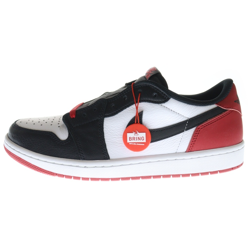 AIR JORDAN 1 RETRO LOW OG BLACK TOE エアジョーダン1 ブラックトゥ レースアップ ローカットスニーカー ホワイト/ブラック/レッド US10.5/28.5cm CZ0790-106 Sランク