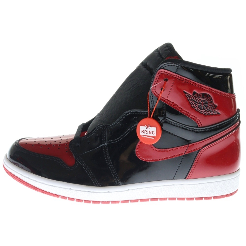 AIR JORDAN 1 RETRO HIGH OG BRED PATENT エアジョーダン1レトロハイ ブレッド パテント ハイカットスニーカー レッド/ブラック US10.5/28.5cm 555088-063 Sランク