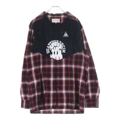 17ss REBUILD CHECK L/S SHIRT 再構築 ドッキング チェックシャツ S50DL0301 Bランク