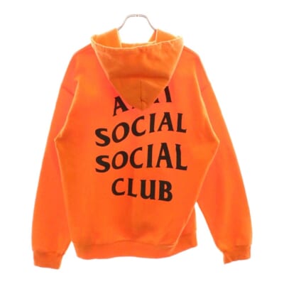 ロゴプリント プルオーバースウェットパーカー フーディ オレンジ Bランク