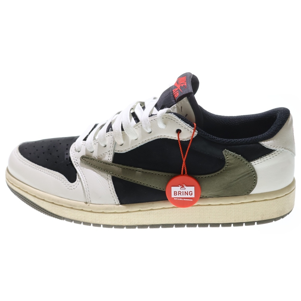 ×TRAVIS SCOTT WMNS AIR JORDAN 1 LOW OG Medium Olive ×トラヴィススコット ウィメンズ エアジョーダン1 ローカットスニーカー US10.5/27.5cm DZ4137-106 Bランク
