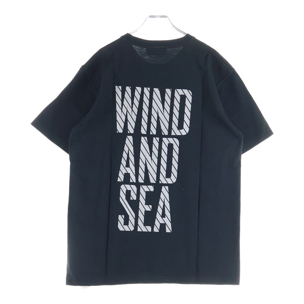 ×WIND AND SEA ウィンダンシー ロゴプリント 半袖Tシャツ ブラック WDS-O-MILS-23-Q3-01 Aランク