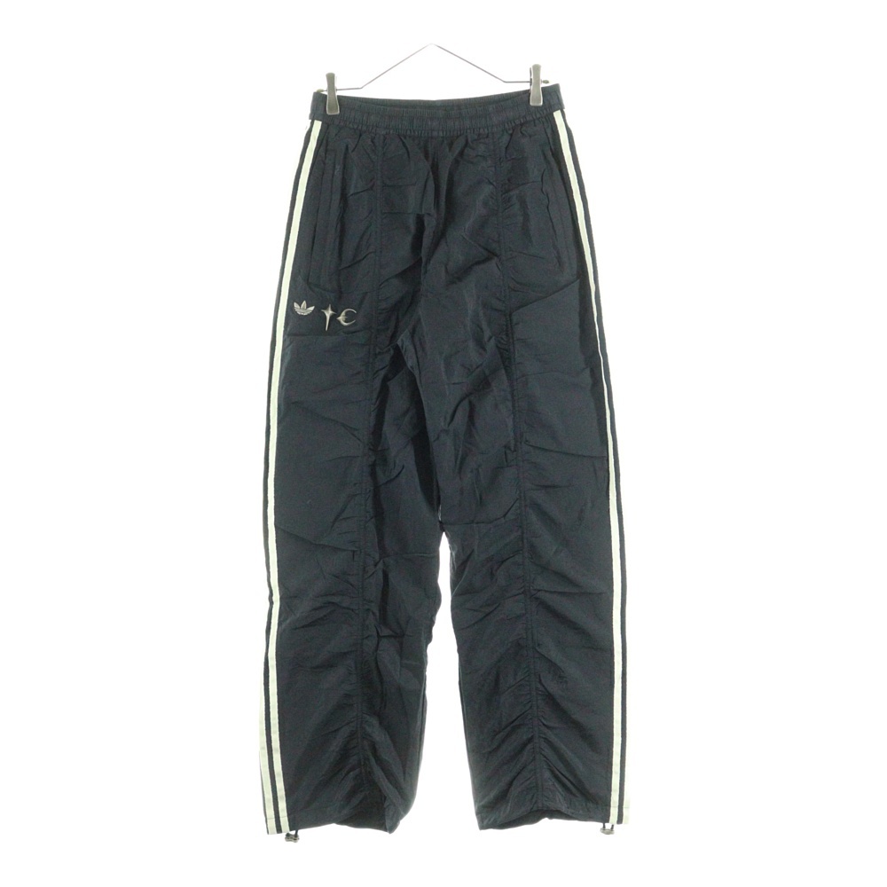 ×adidas WOVEN TRACKPANTS アディダス ロゴプレート ナイロントラックパンツ グレー KC2206 Sランク