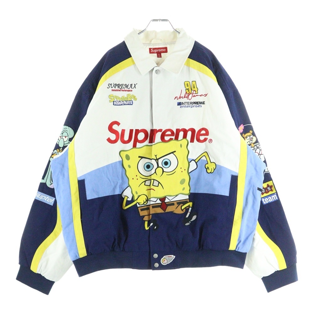 激レア未使用スポンジボブ レーシングジャケット シュプリーム ×SpongeBob SquarePants Jeff Hamilton Racing Jacket