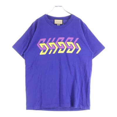 22SS MIRROR PRINT T-SHIRT ミラープリントTシャツ 半袖カットソー ブルー 616036 XJDV9 Aランク