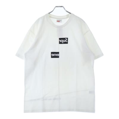 18AW ×Comme des Gar?ons SHIRT Split Box Logo Tee コムデギャルソンシャツ スプリットボックスロゴ 半袖Tシャツ ホワイト Bランク