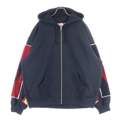 24AW ×Martine Rose Towel Zip Up Hooded Sweatshirt マーティンローズ タオルジップアップ スウェットパーカー フーディー ブラック Sランク