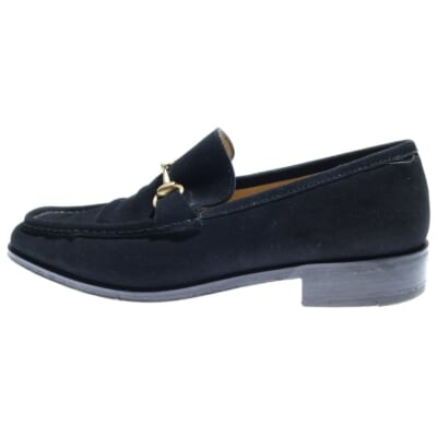 Horsebit ホースビット スクエアトゥ スウェードローカットスニーカー ブラック Bランク