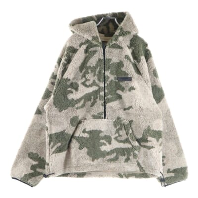 POLAR FLEECE HALF ZIP JACKET ハーフジップ 迷彩 ボアフリースジャケット パーカー フーディー Sランク
