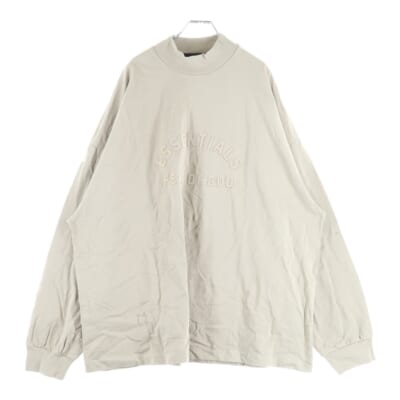 L/S T-SHIRT ラバーロゴ 長袖Tシャツ ロンT ベージュ Sランク