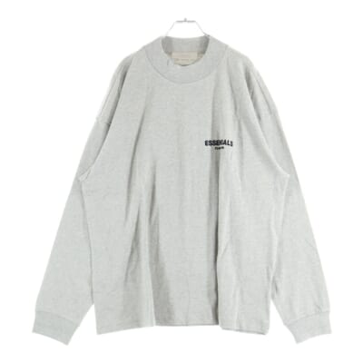 L/S T-SHIRT フェルトロゴ 長袖Tシャツ ロンT グレー Sランク