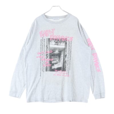 Early Romance Long Sleeve T-shirt アーリーロマンスロングスリーブTシャツ ロゴプリントクルーネック長袖Tシャツ 21242415308 グレー Bランク