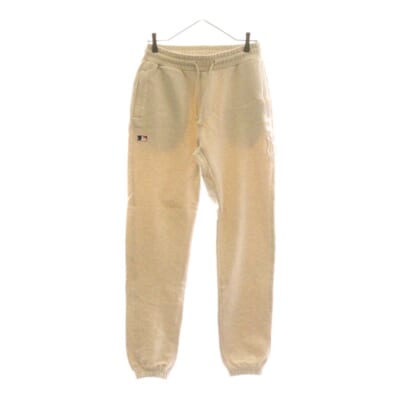 ×NEW YORK YANKEES ニューヨークヤンキース ロゴ刺繍 スウェットパンツ ベージュ KH6520 Aランク