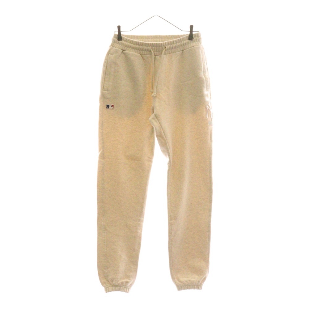 ×NEW YORK YANKEES ニューヨークヤンキース ロゴ刺繍 スウェットパンツ ベージュ KH6520 Aランク