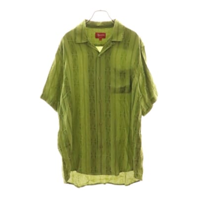 19SS Guadalupe S/S Shirt グアダルーペ マリア 総柄 オープンカラー 半袖シャツ グリーン Bランク