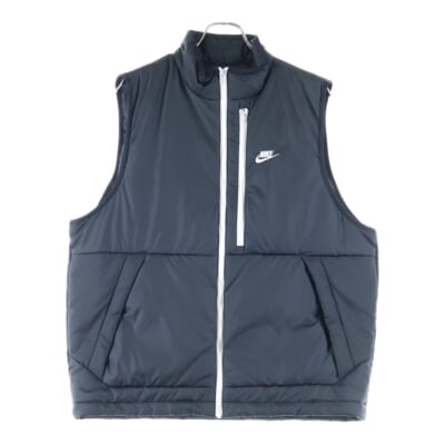 胸ロゴ刺繍 ジップアップ ナイロン ダウンベスト ブラック DD6870-010 Aランク