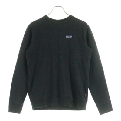 ロゴバッチ クルーネックスウェットトレーナー ブラック Bランク