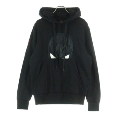 22AW × MARVEL SPIDERMAN HOODIE マーベル スパイダーマン プリント プルオーバースウェットパーカー フーディー ブラック H20918G00005 809KR Aランク