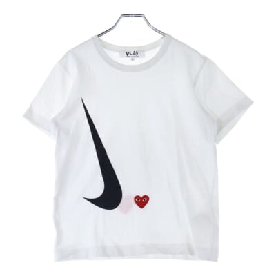 ×NIKE ナイキ フロント ロゴプリント 半袖Tシャツ カットソー ホワイト AE-T401 Bランク