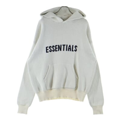 Knit Logo Hoodie フロントロゴ ニットフーディパーカー クリーム Bランク