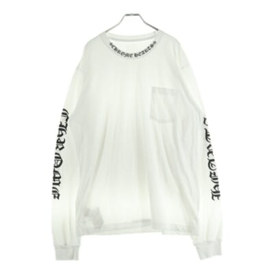 Neck Logo L/S Tee ネックロゴ プリント ロングスリーブ 長袖Tシャツ カットソー ホワイト/ブラック Sランク