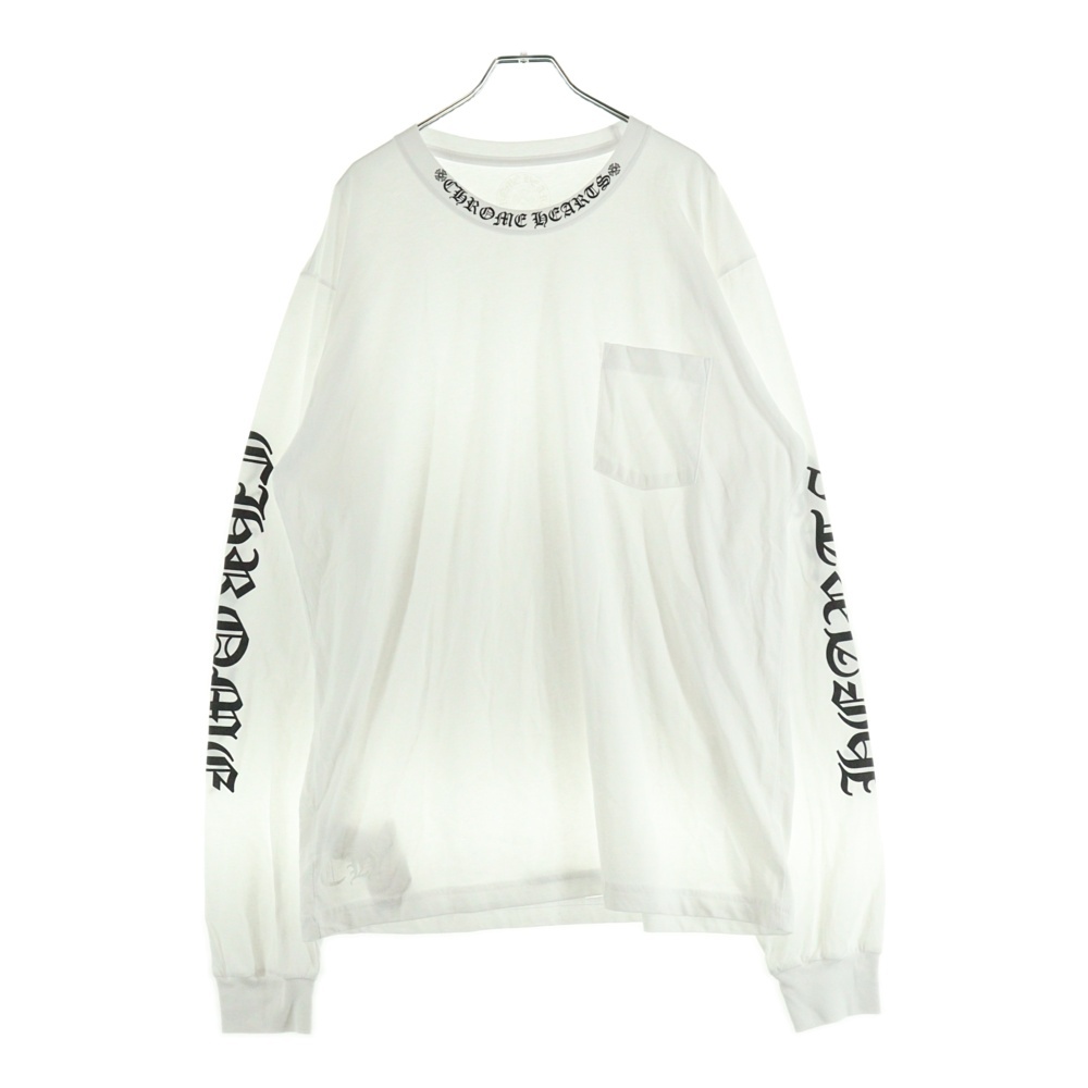 Neck Logo L/S Tee ネックロゴ プリント ロングスリーブ 長袖Tシャツ カットソー ホワイト/ブラック Sランク
