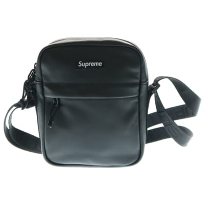 24AW Leather Shoulder Bag レザー ショルダー バッグ ブラック Bランク