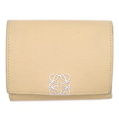 ANAGRAM TRIFOLD W DARK BUT アナグラム トライフォールド レザー コンパクトウォレット 三つ折り財布 イエロー C821TR2X02 Bランク