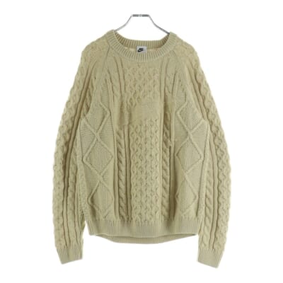 フロントロゴ ケーブル 長袖ニットセーター ベージュ DQ5177-206 Bランク