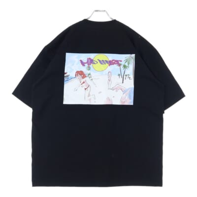 JUN INAGAWA × MAD EFFECT フロントロゴ刺繍 バックプリント 半袖Tシャツカットソー ブラック Aランク