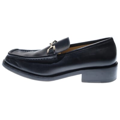 ホースビットスクエアトゥレザーローファー シューズ ブラック 110-0232 Aランク