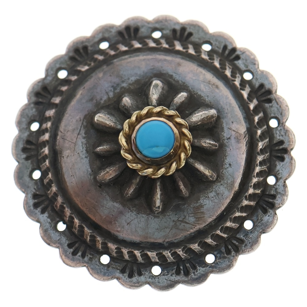 ゴローズ 金縄ターコイズ付きフラワーコンチョ シルバー/ゴールド 買取