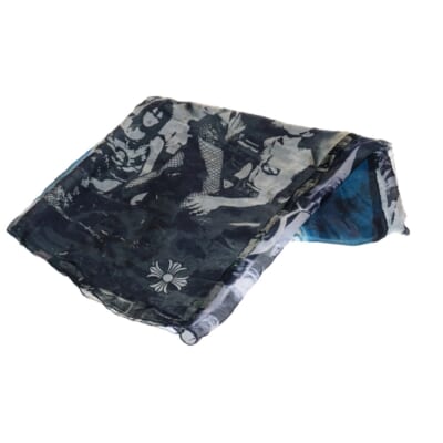 LIPSTONGUE ROLLING STONES SILK SCARF リップアンドタン ローリングストーンズ シルク総柄スカーフ ブラック Bランク