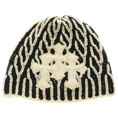 セメタリークロスパッチ スターボール カシミアビーニー ホワイト/ブラック Bランク