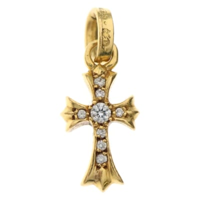 22K CRS BBYFAT P/DIA ベイビーファットクロス PAVEダイヤ ペンダントトップ ゴールド BCA035 Bランク