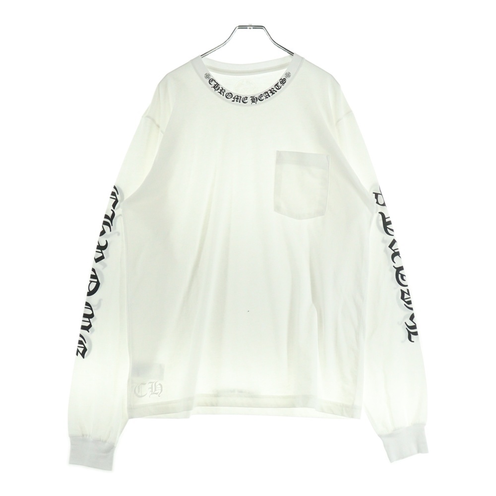 NECK LOGO L/S TEE ネックロゴ プリント長袖Tシャツ カットソー ホワイト Sランク