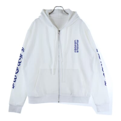 VERTICAL ARM LOGO ZIP UP HOODIE バーティカル アーム ロゴ ジップアップフーディ パーカー ホワイト/ブルー Aランク