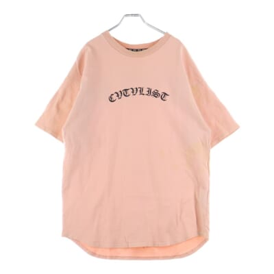 フロント ロゴ バック刺繍ロゴ クルーネック 半袖Tシャツ カットソー ピンク Bランク