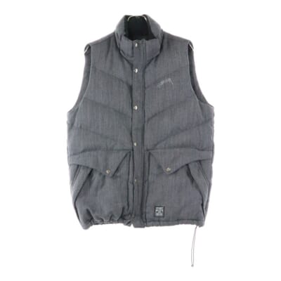 ロゴ刺繍 パッチ付き ダウンベスト グレー Bランク
