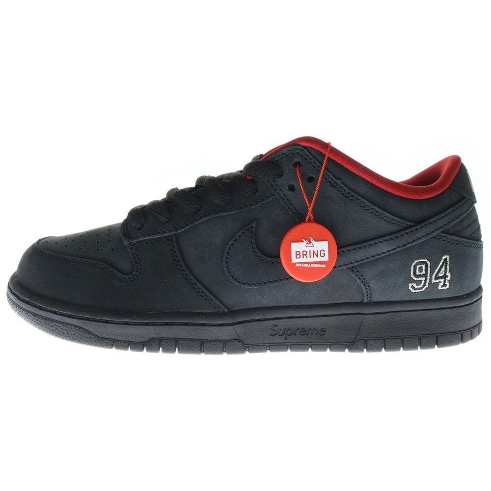 25FW×SPUREME DUNK LOW BLACK HQ8487-001 シュプリーム SB ダンク ロー ブラック US9.5/27.5cm ブラック Sランク